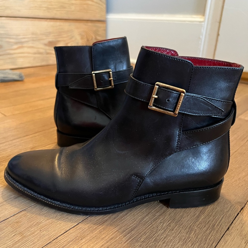 Burberry Prorsum Black Leather Ankle Boots